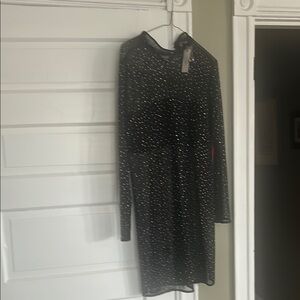 Elegant Black Dress with Silver Accents